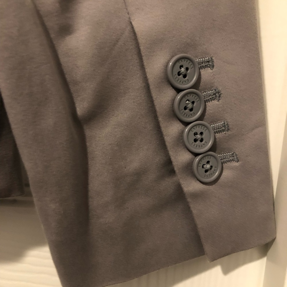 NWOT Express slate grey button details blazer business casual - Picture 9 of 12